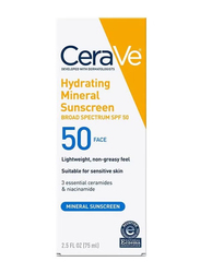 CeraVe Hydrating Mineral Sunscreen Face Lotion, 75ml