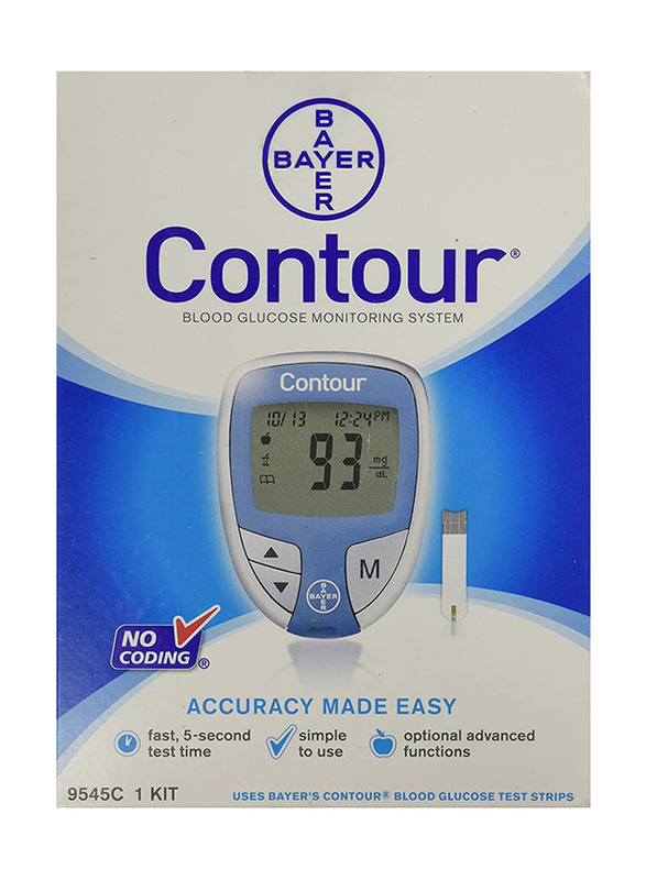Bayer Contour Blood Glucose Monitoring System, White/Blue