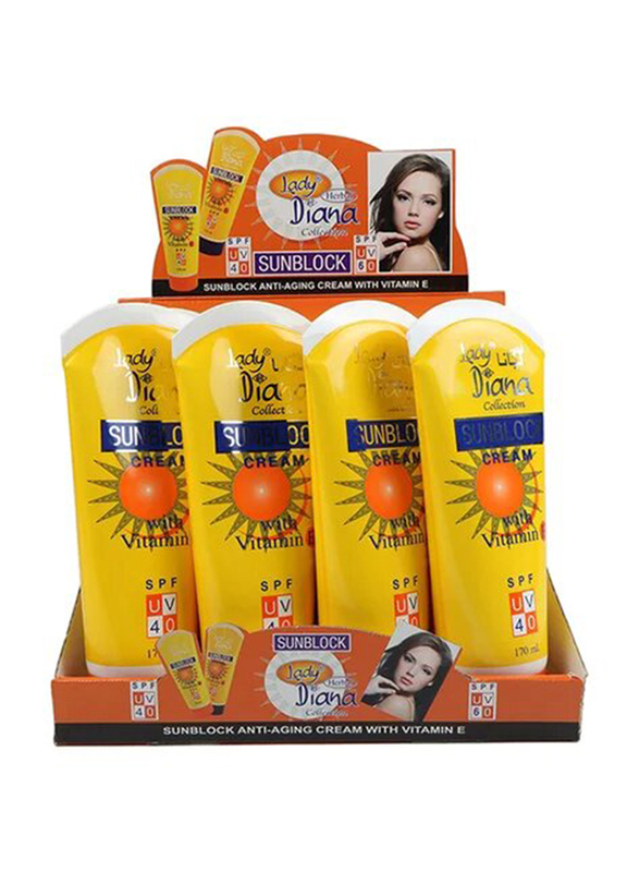 Lady Diana 4-Piece SPF UV 40 Sunblock Cream with Vitamin E, 170ml