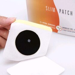 Locational-ae Navel Magnet Sticker with Waterproof Ring Anti-sweat & Skin-friendly Easily Peelable Slim Patch, 10 Patches