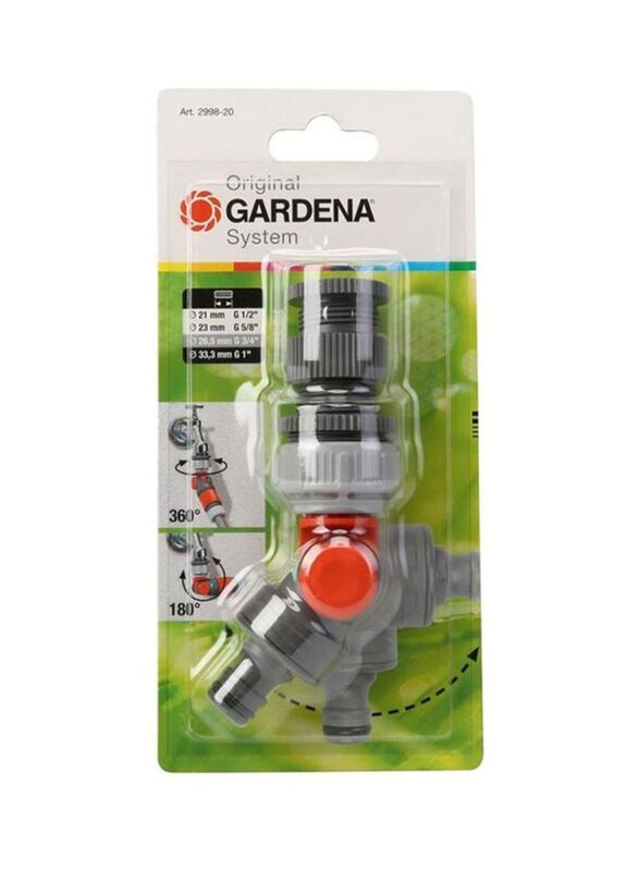 Gardena 12 inch Male Thread Elbow Joint, Grey/Orange