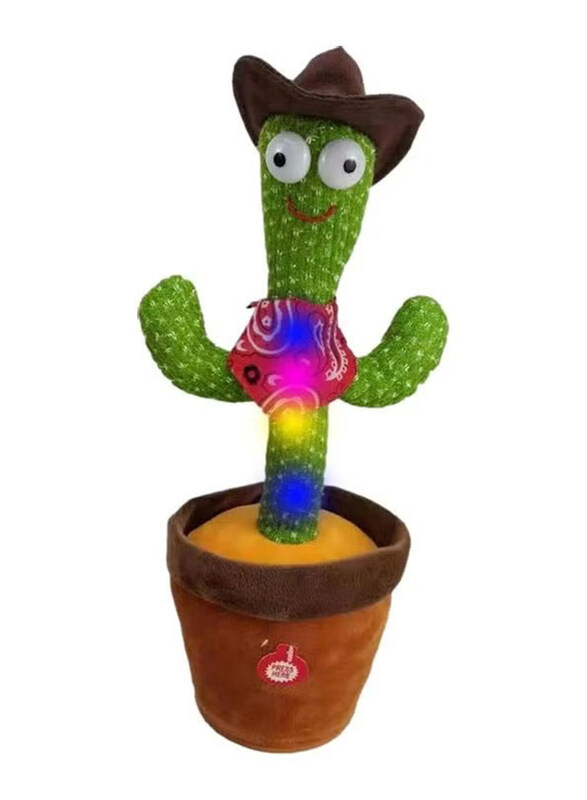 

XiuWoo Cute And Beautiful Dancing Cactus Plush Stuffed Toy With Music And Light, Ages 1+, Multicolour