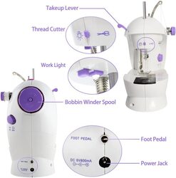 Nex Portable Adjustable Mini Sewing Machine, Purple