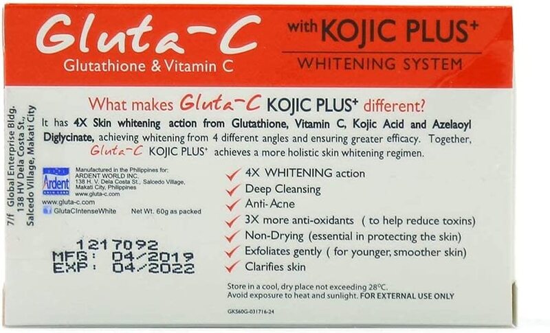 Gluta C Kojic Plus Whitening System Face & Body Soap, 60g