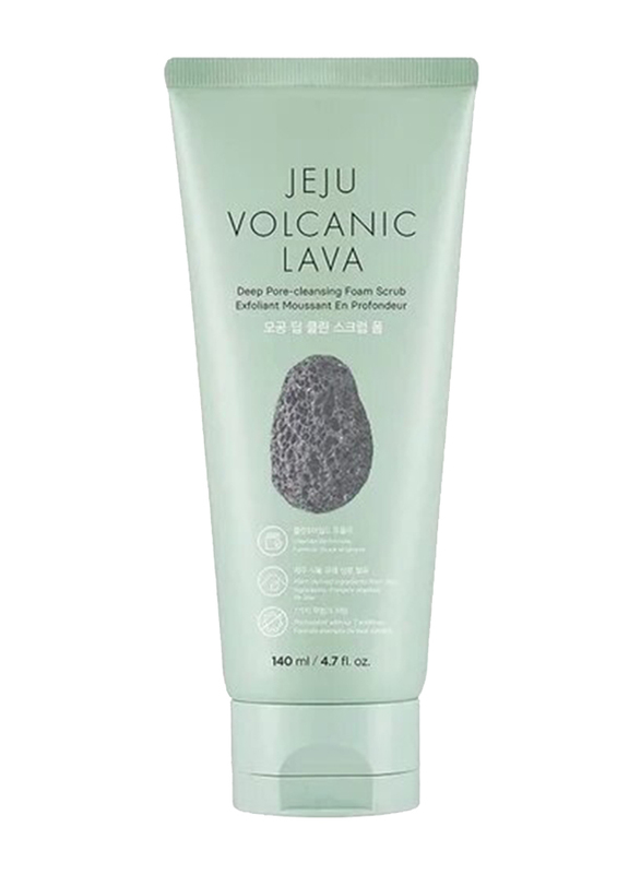 The Face Shop Jeju Volcanic Lava Deep Pore Cleansing Foam Scrub, 140ml