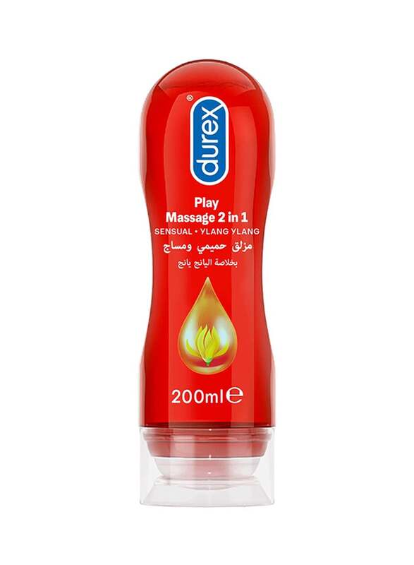 Durex Play Massage 2-in-1 Sensual Ylang Ylang Lubricant, Red, 200ml