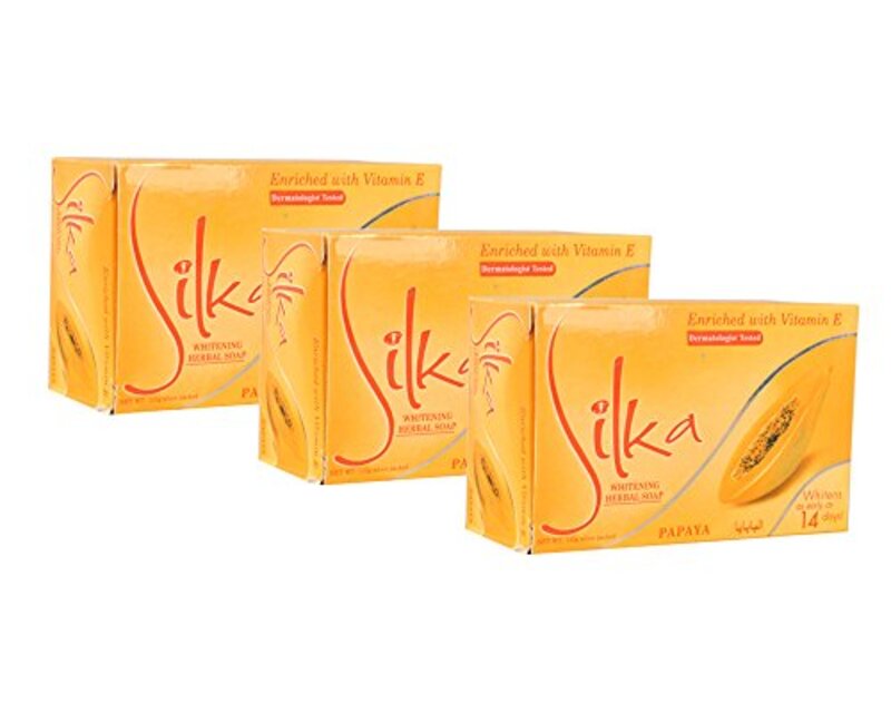 

Silka Papaya Soap for Herbal Skin Whitening, 3-Piece