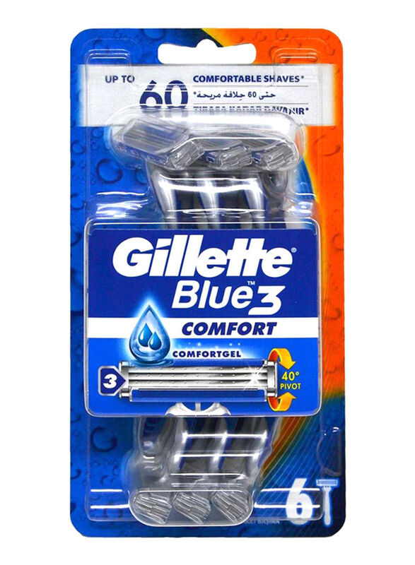 Gillette Blue3 Comfort, 1.06Ounce, 6 Blade, Set