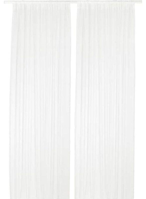 Teresia Sheer Curtains, 300cm, 2 Pieces, White