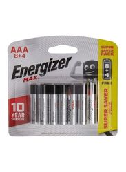 Energizer Max Alkaline AAA Batteries, 12 Piece, Silver/Black