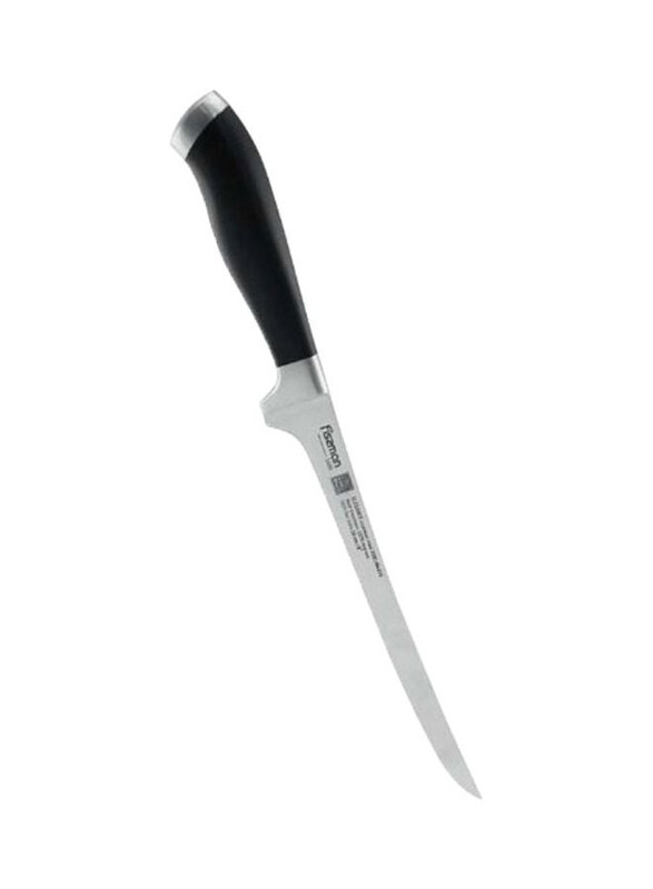 

Fissman 8-inch Stainless Steel Stiff Fillet Knife, Black/Silver