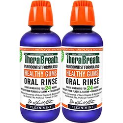 TheraBreaths Periodontist Formulated Healthy Gum Oral Rinse with Clean Mint Flavour, 2 x 16oz