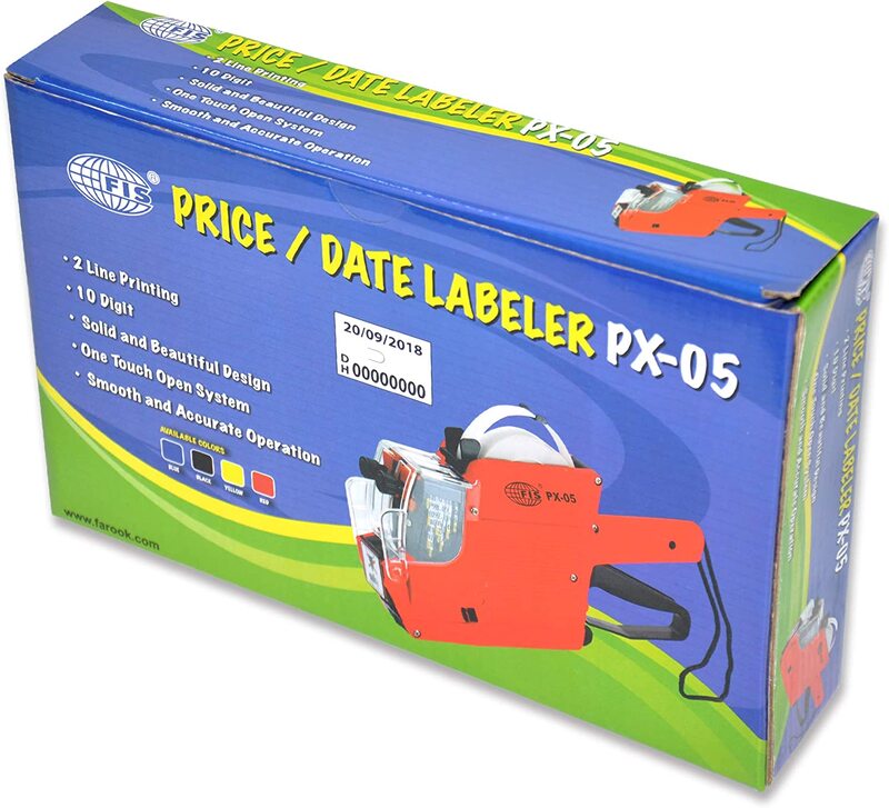 FIS 2-Line Printing Price/Date Label Machine, FSPX05RE, Red