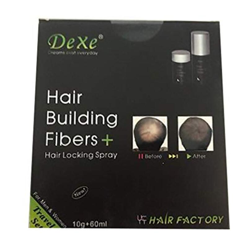 Dexe 10g Hair Building Fiber with 60ml Hair Locking Spray Kit, 2 Piece