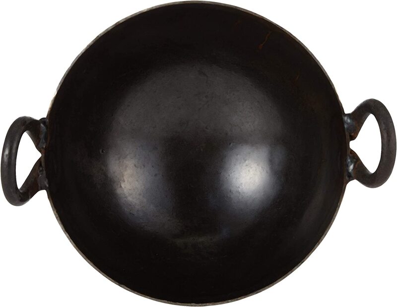 Raj 30cm Iron Kadai, IK0012, Black