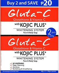 Gluta C Kojic Plus Whitening System Face & Body Soap, 2 x 60g