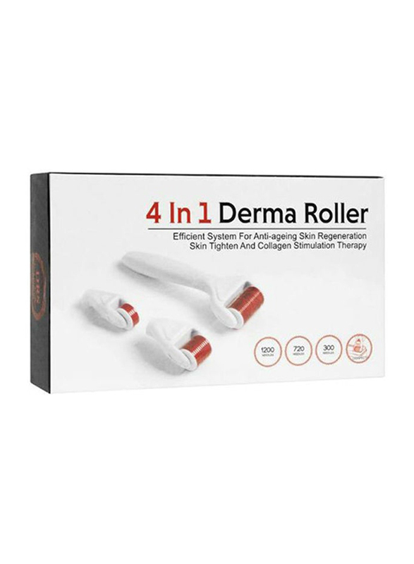 Derma Roller 4 in 1 Titanium Micro Needles with Travel Kit, Set