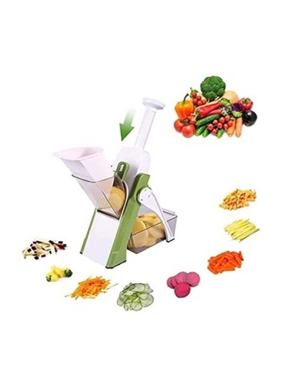 Vegetable Chopper with Mandoline Slicer, Green/White