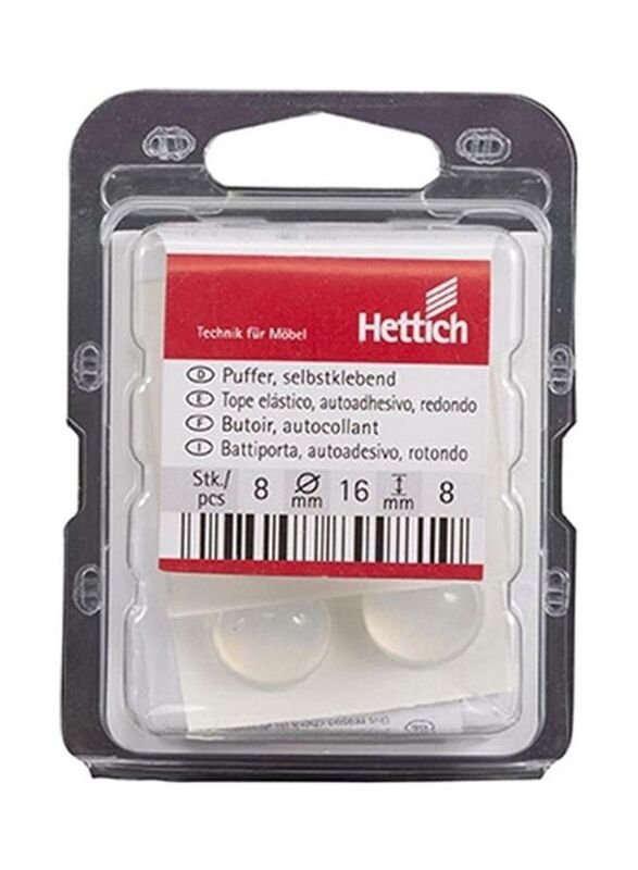 Hettich 8 Piece Round Stop Buffers, White