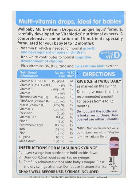 Vitabiotics Wellbaby Multi-Vitamin Drops, 30ml