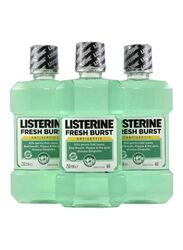 Listerine Fresh Burst Mouthwash, 3 x 250ml