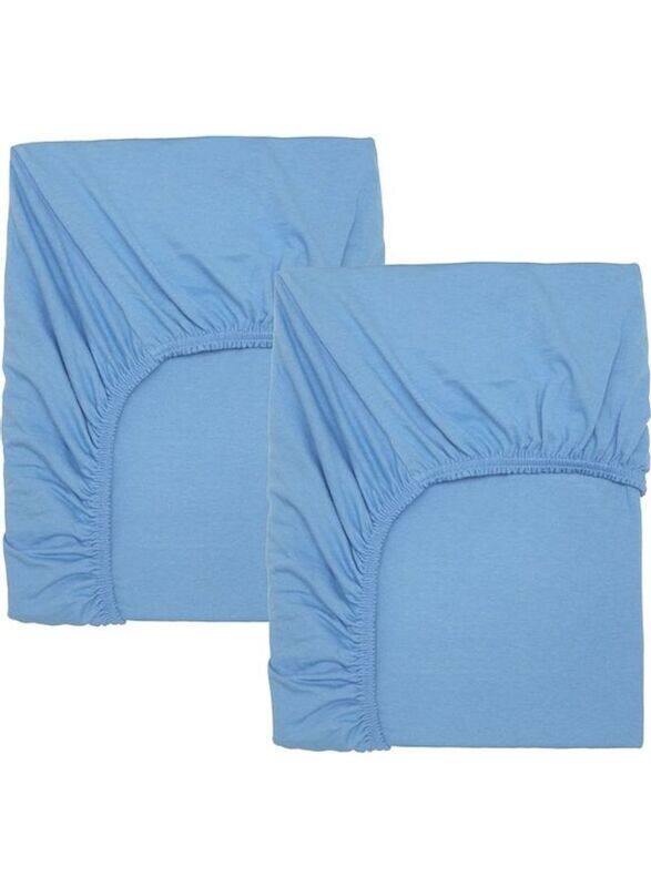 

Len Solid Pattern Fitted Cotton Sheet, Blue