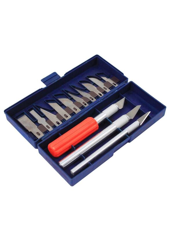 Mega Hobby Knife Set, 16 Piece, Blue