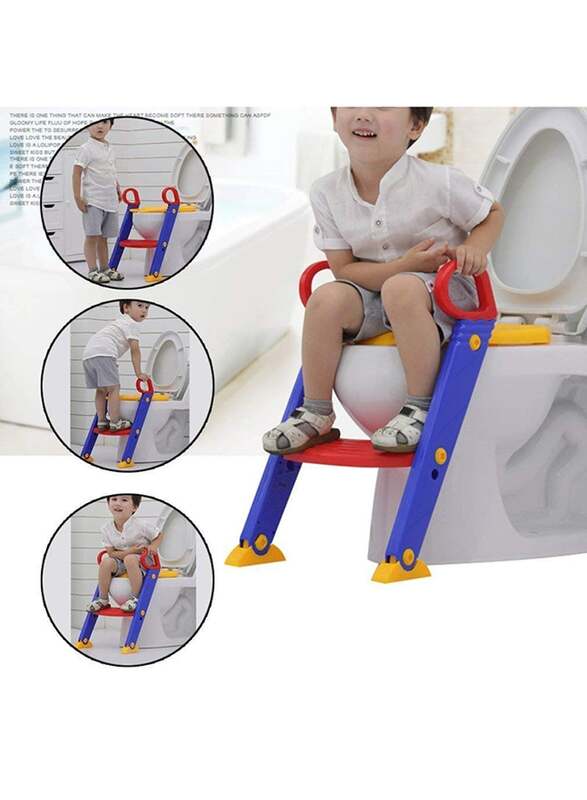 Portable Folding Trainer Toilet Potty Training Ladder Children Chair, Multicolour