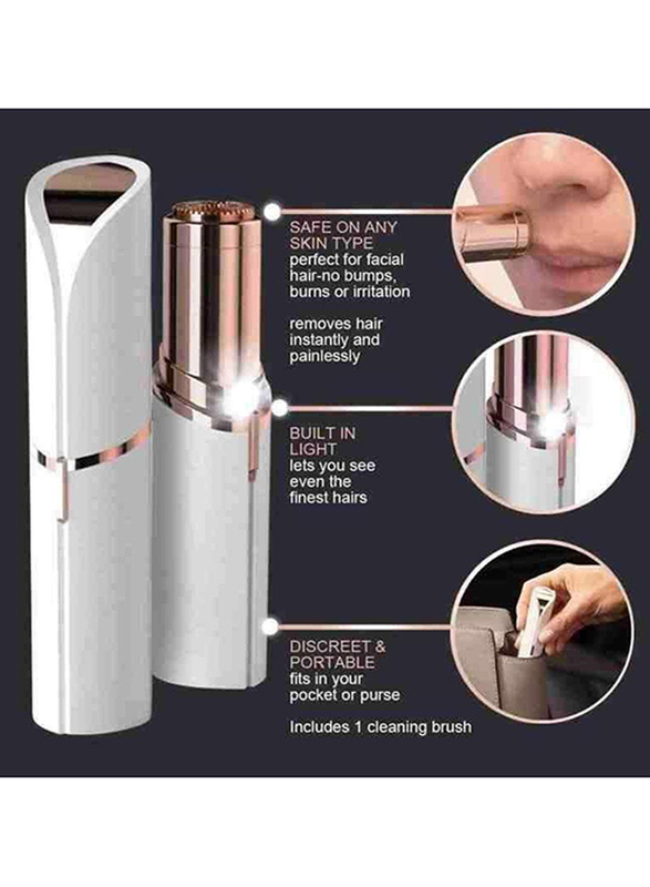 Flawless Facial Hair Remover, White/Gold