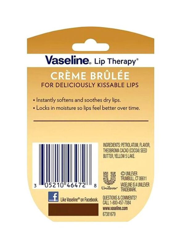 Vaseline Cream Brulee Lip Therapy Balm, 0.25oz