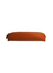 Laurige Leather Pencil Case With Zipper, Orange