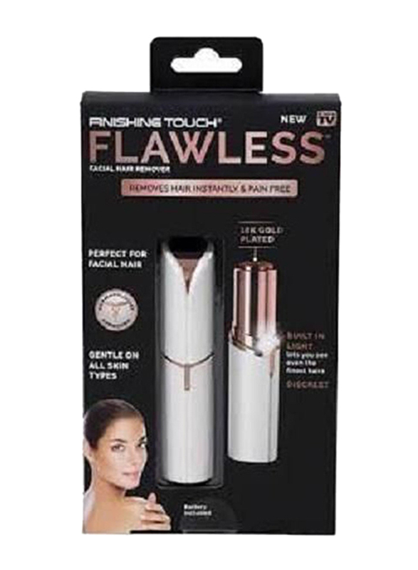 Flawless Facial Hair Remover, White/Gold
