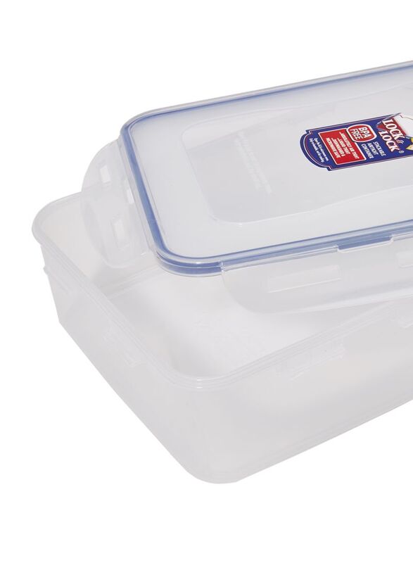 Lock & Lock Rectangular Food Container, 3.9L, Clear/Blue