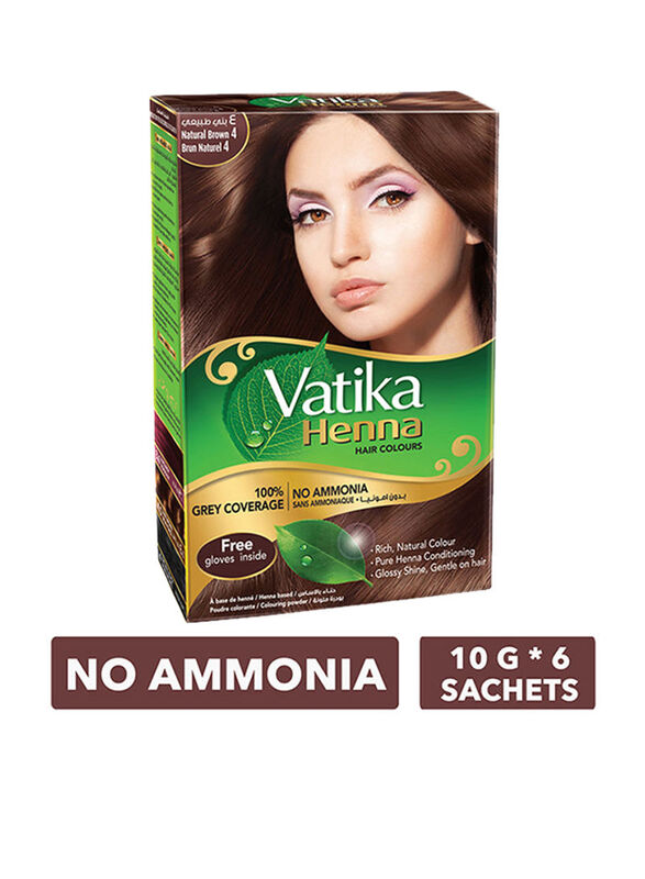 Dabur Henna Hair Colour 100% Grey Coverage No Ammonia, 60g, Brown