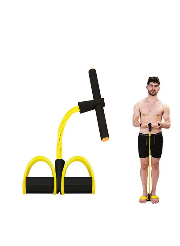 Fitness World T-Shape Tummy Trimmer Rower, Yellow/Black