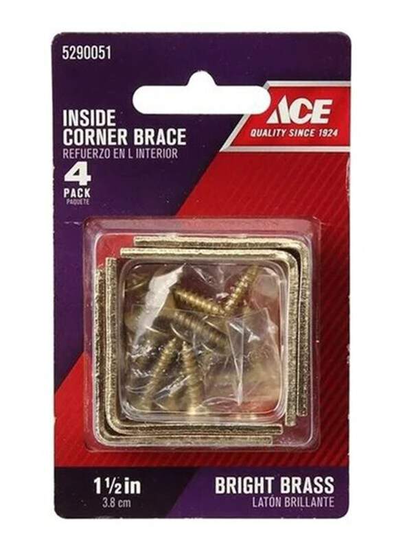 

Ace 40mm Inside Corner Brace, 4 Pieces, Multicolour