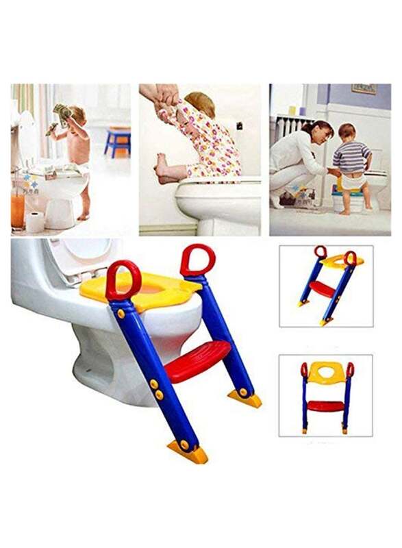 Portable Folding Trainer Toilet Potty Training Ladder Children Chair, Multicolour