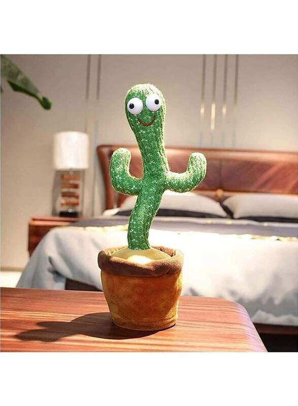 XiuWoo Big Eyed Dancing Cactus Plush Stuffed Toy with Music for Ages 3+