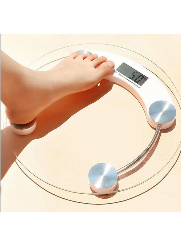 Digital Glass Top Digital Weighing Scale, Silver/Clear