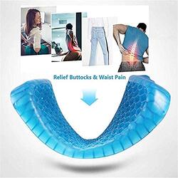 Premium All Gel Orthopaedic Seat Cushion Pad for Car, Office Chair, Wheelchair, or Home Pressure, Blue