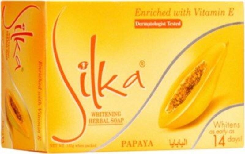 Silka Papaya Soap for Herbal Skin Whitening, 3-Piece