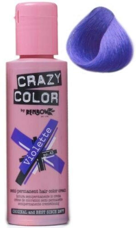 Crazy Color Renbow Semi Temporary Hair Colours, Violette, 100ml