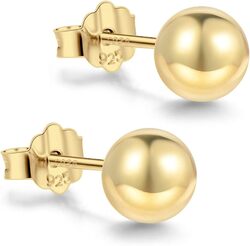 Caflon Safetec 18 Carat Gold Plated Gold Ball Earring