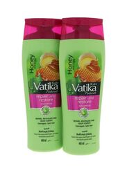 Dabur Vatika Honey And Egg Repair And Restore Shampoo Set for All Hair Types, 2 x 400ml