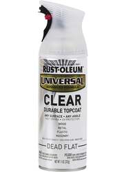 Rust-Oleum Universal Topcoat Premium Dead Flat Paint Spray, 312gm, Clear