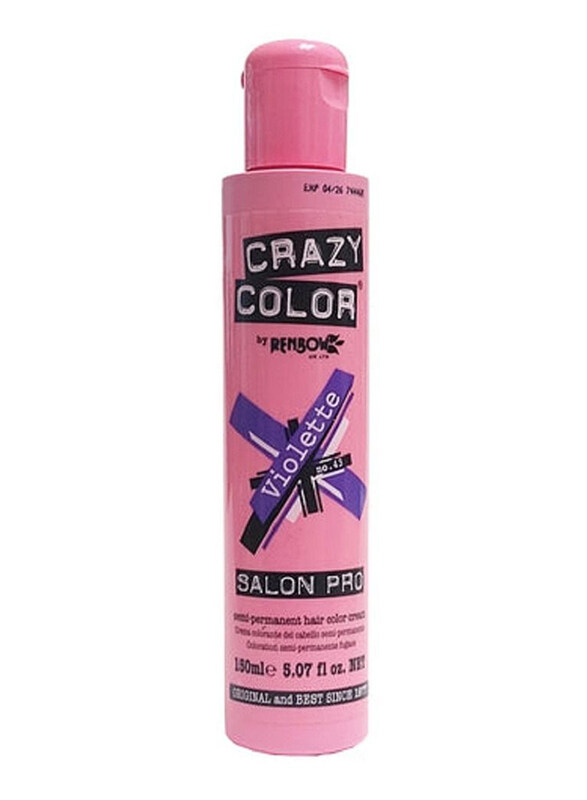 

Crazy Color Salon Pro Semi Permanent Hair Color Cream, 150ml, Violette 43