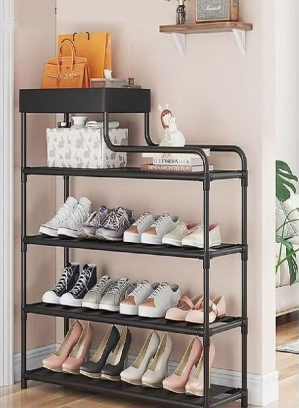 

Fashion Home 5 Layers Creative Home Cabinet Shoe Organizer Rack Furniture, Black