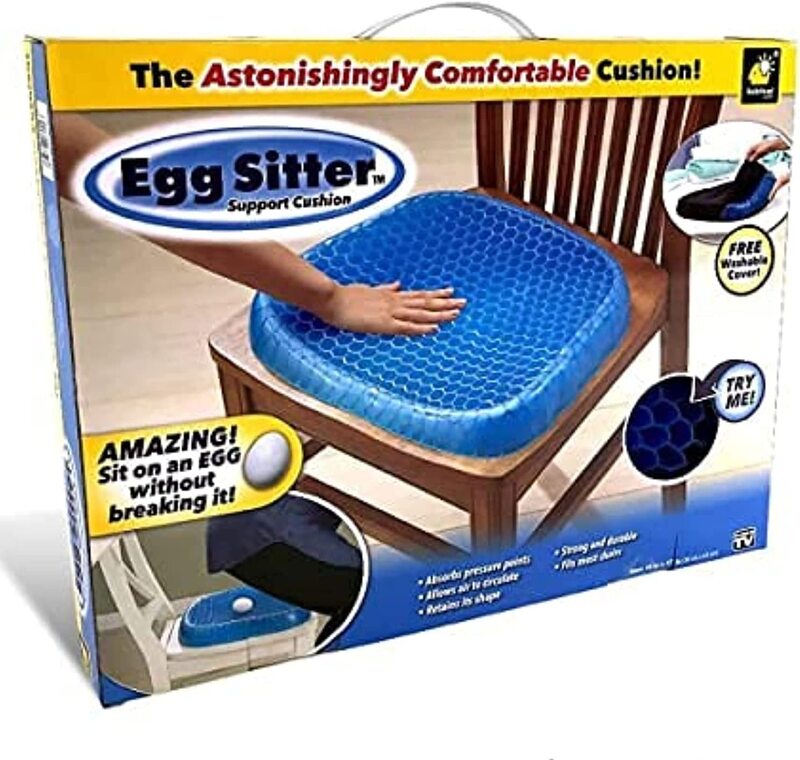 Tws Non-Slip Cover Breathable Honeycomb Design Egg Sitter Seat Cushion, Blue