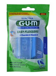 Sunstar Gum Easy Flossers Icy Mint Blue, 8cm, 30 Pieces