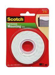 3M Permanent Mounting Tape Roll, White